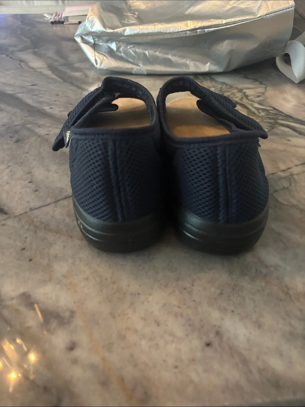 Schawos Navy Mesh Velcro Sandals Size 11